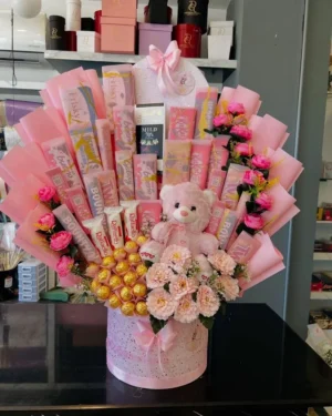 Pink Chocolate Teddy Box