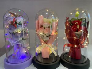 Artificial Glass Rose with lights