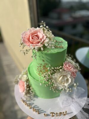 Garden Blush Wedding Cake